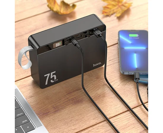 Портативное зарядное устройство Power Bank Hoco J94 Overlord 22.5W 75000 mAh Черный