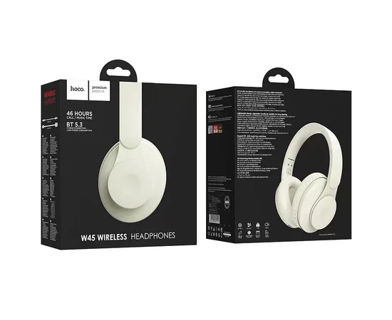 Накладные беспроводные наушники Hoco W45 Enjoy Milky White