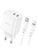 СЗУ Borofone BN9 PD35W (2Type-C) + Type-C to Lightning White