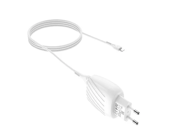 СЗУ Hoco C78A (2USB/2.4A) + Lightning Белый