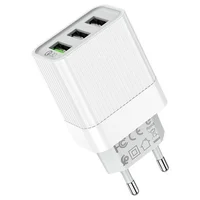 СЗУ Borofone BA40A Speedway three-Port QC3.0 Белый