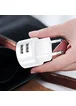 СЗУ USAMS T20 Dual USB Round Travel Charger (EU)+ U35 3IN1 Charging Cable Белый