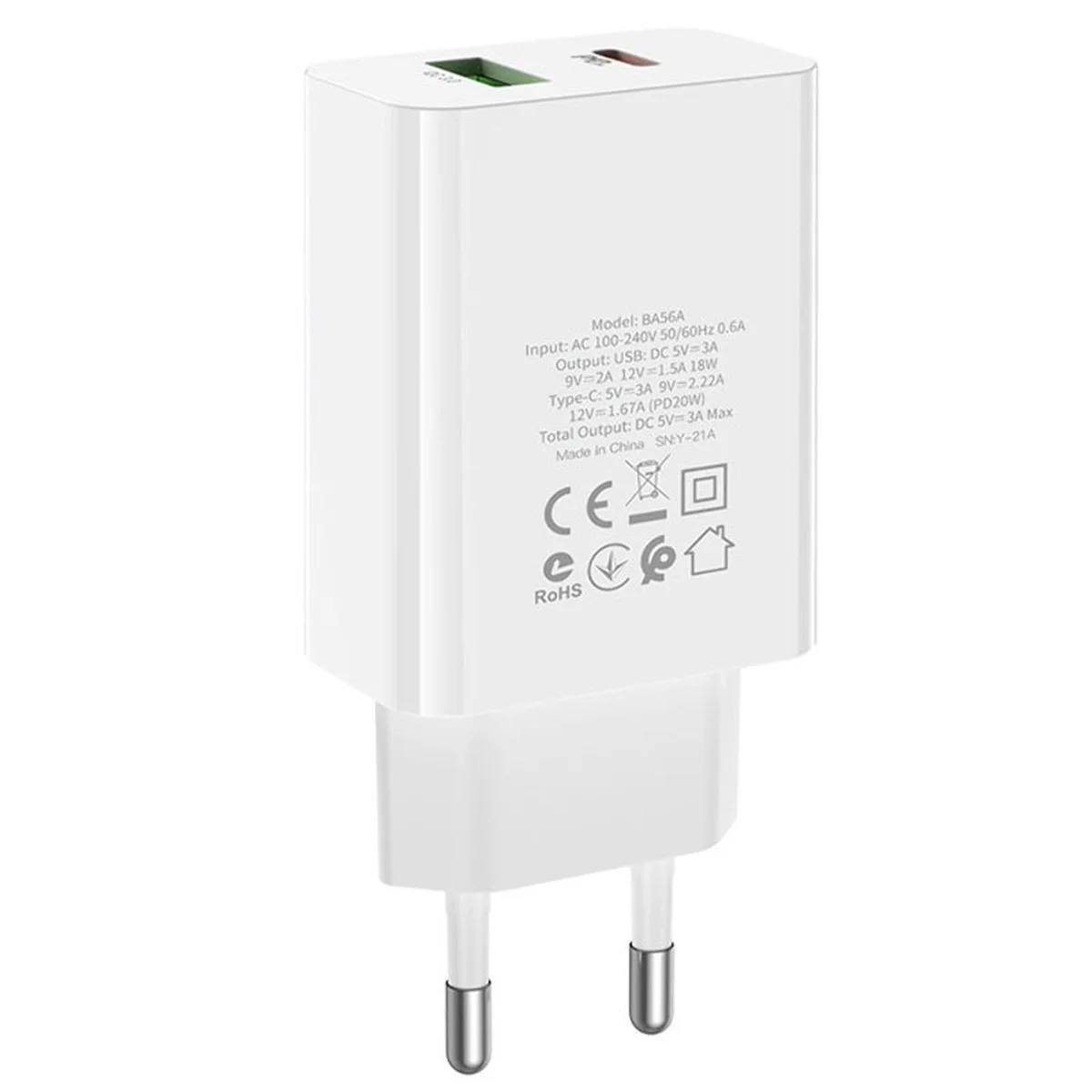 СЗУ Borofone BA56A Lavida PD20W/QC3.0/2USB Білий