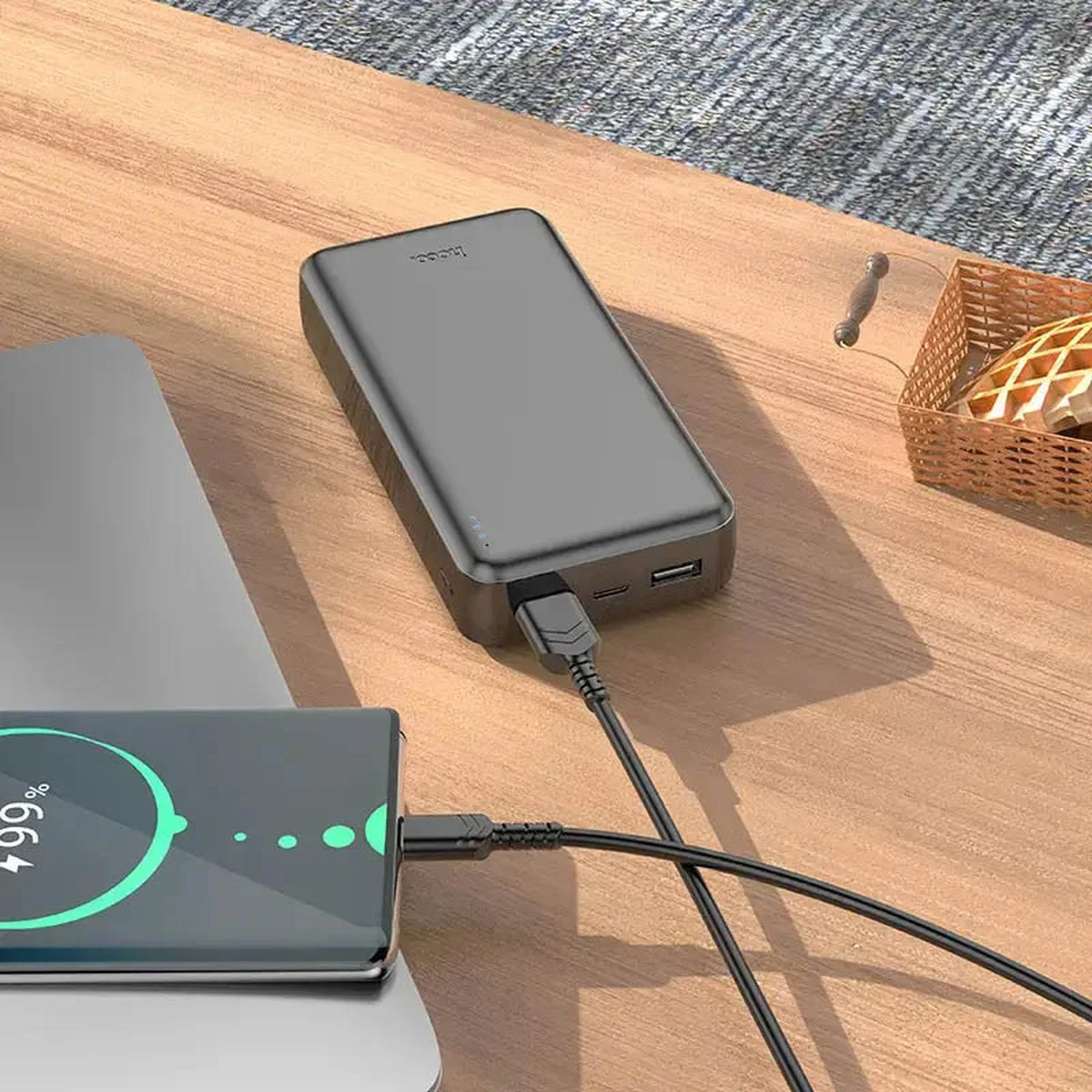 Портативний зарядний пристрій Power Bank Hoco J100A High-ranking 20000 mAh Чорний