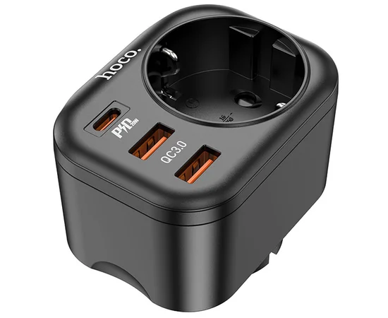 СЗУ Hoco NS3 Multifunctional PD20W (2USB/1Type-C/1xSocket) Black