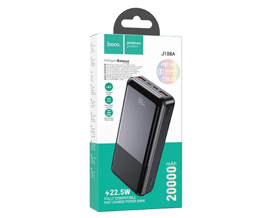Портативное зарядное устройство Power Bank Hoco J108A Universe 22.5W 20000 mAh Black