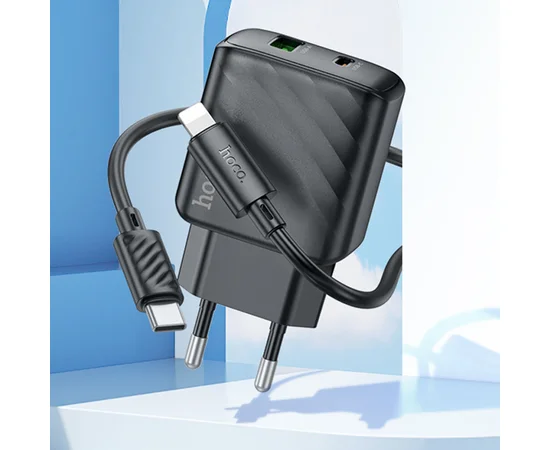 СЗУ Hoco CS23A Sunlight PD30W+QC3.0 + Type-C to Lightning Black