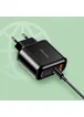 СЗУ USAMS US-CC085 T23 QC3.0+PD3.0 Fast Charger (EU)+U31 Type-C to Lightning PD Fast Charging 1.2m Черный