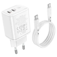 СЗУ Borofone BN9 PD35W (2Type-C) + Type-C to Type-C White