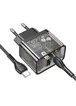 СЗУ Hoco N34 Dazzling PD20W+QC3.0 + Type-C to Type-C Transparent black