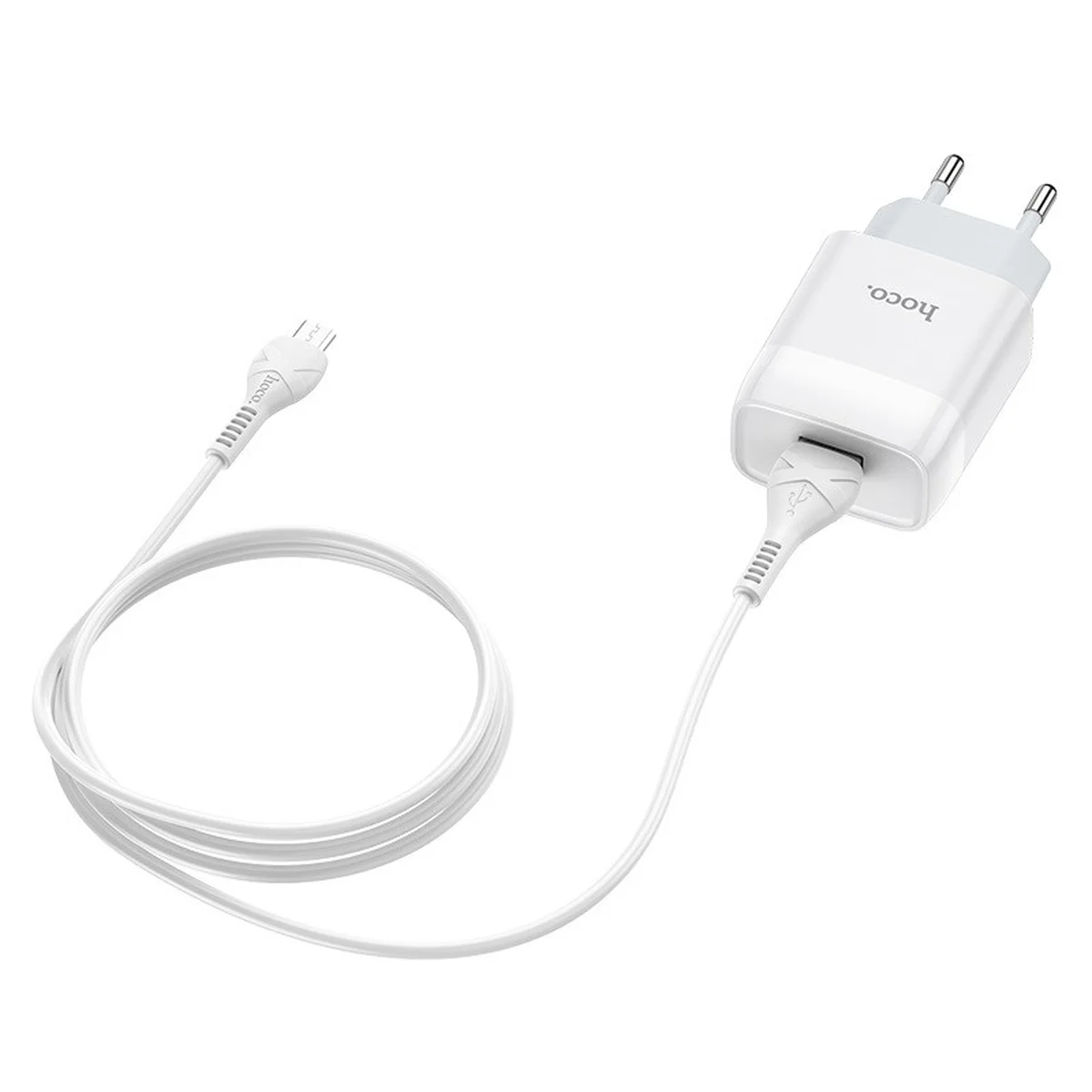 СЗУ Hoco C72A (1USB/2.1A) + MicroUSB Белый