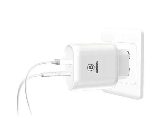 СЗУ Baseus Bojure PD Quick Charger + Cable (Lightning) 32W 1Type-C 1USB white