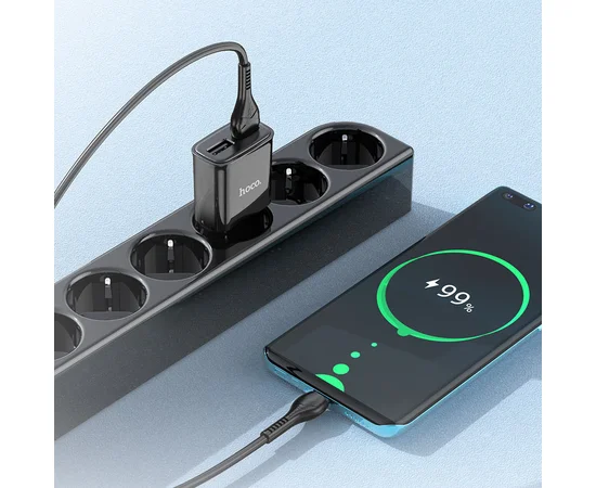 СЗУ HOCO C88A (2USB/2.4A) + Type-C Чорний