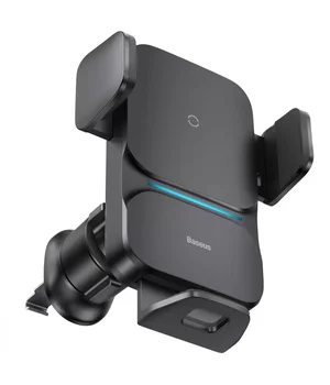 Автоутримувач із БЗУ Baseus Wisdom Auto Alignment (QI 15W) (Air Outlet base) (CGZX000001) Black