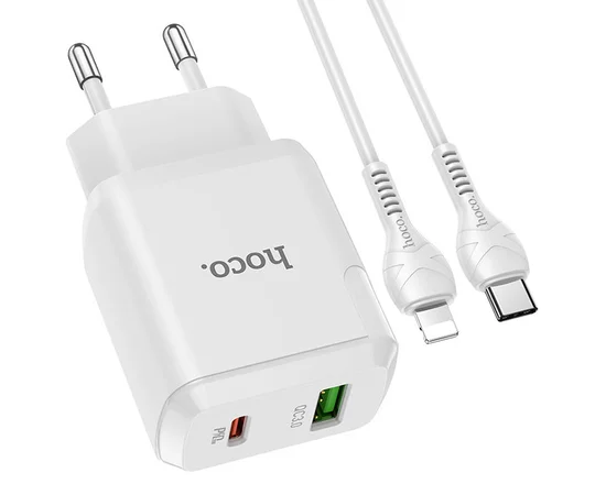 СЗУ Hoco N5 Favor 20W PD+QC3.0 Type-C to Lightning Белый