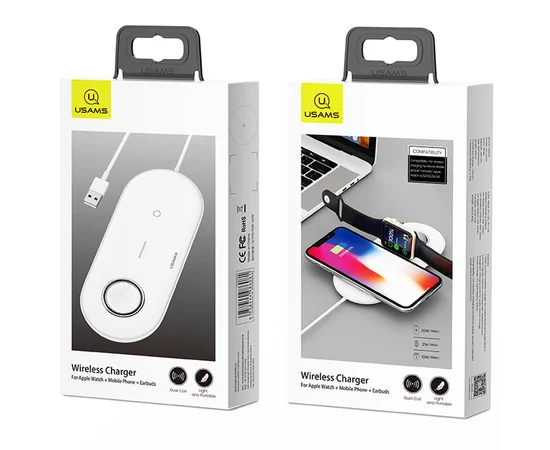 БЗУ Usams US-CD119 2in1 + Кабель Белый