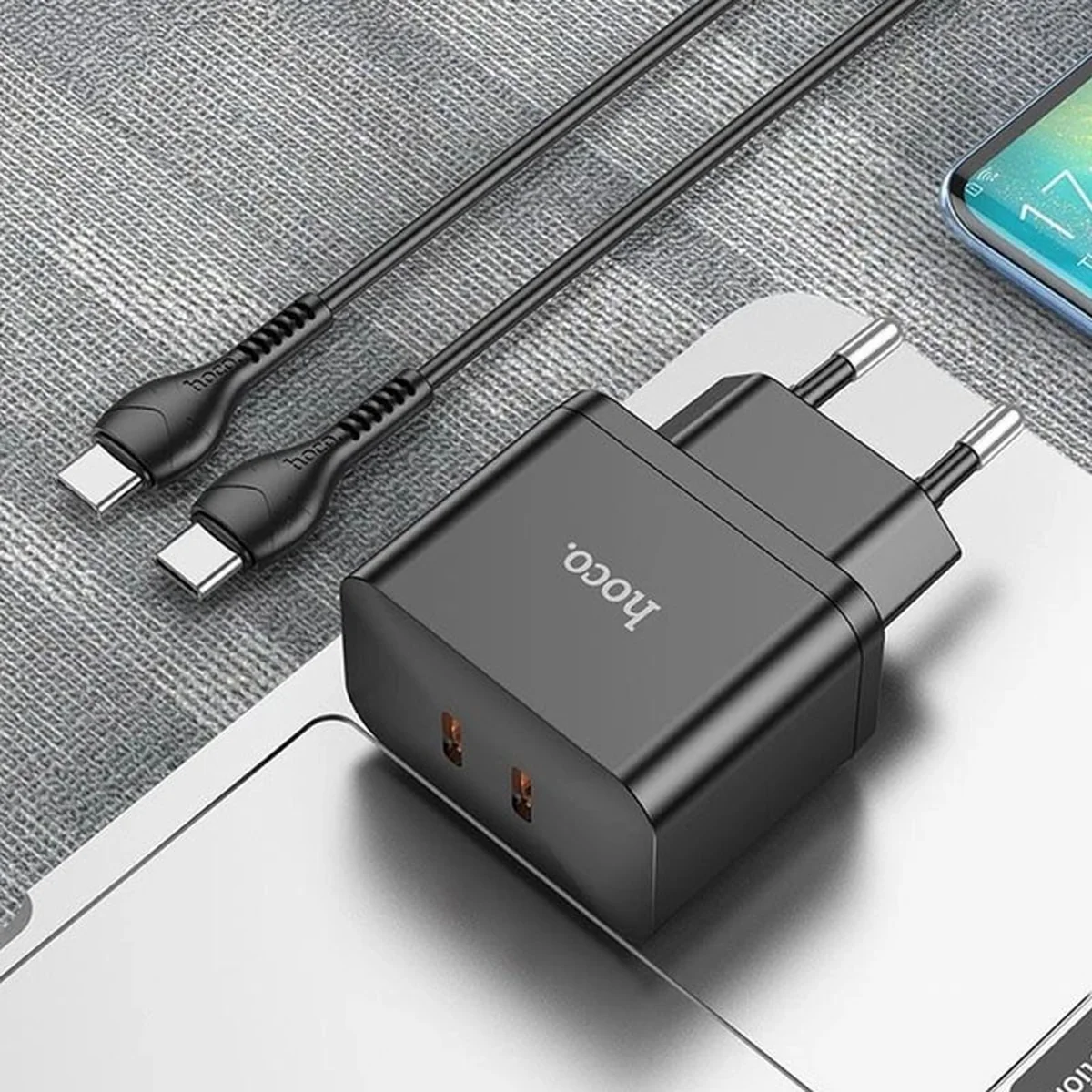 СЗУ Hoco N29 PD35W (2Type-C) + Type-C + Type-C Black