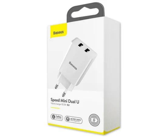 СЗУ Baseus Speed Mini Dual U 10.5W 2USB Белый