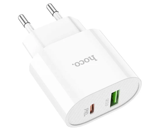 СЗУ HOCO C95A PD 20W+QC3.0 (1USB/Type-C/3A) Белый
