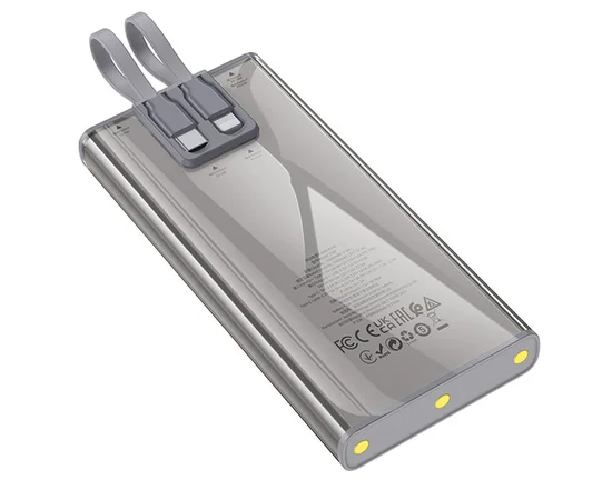 Портативное зарядное устройство Power Bank Hoco J104 Discovery Edition 22.5W with cable 10000 mAh Gray