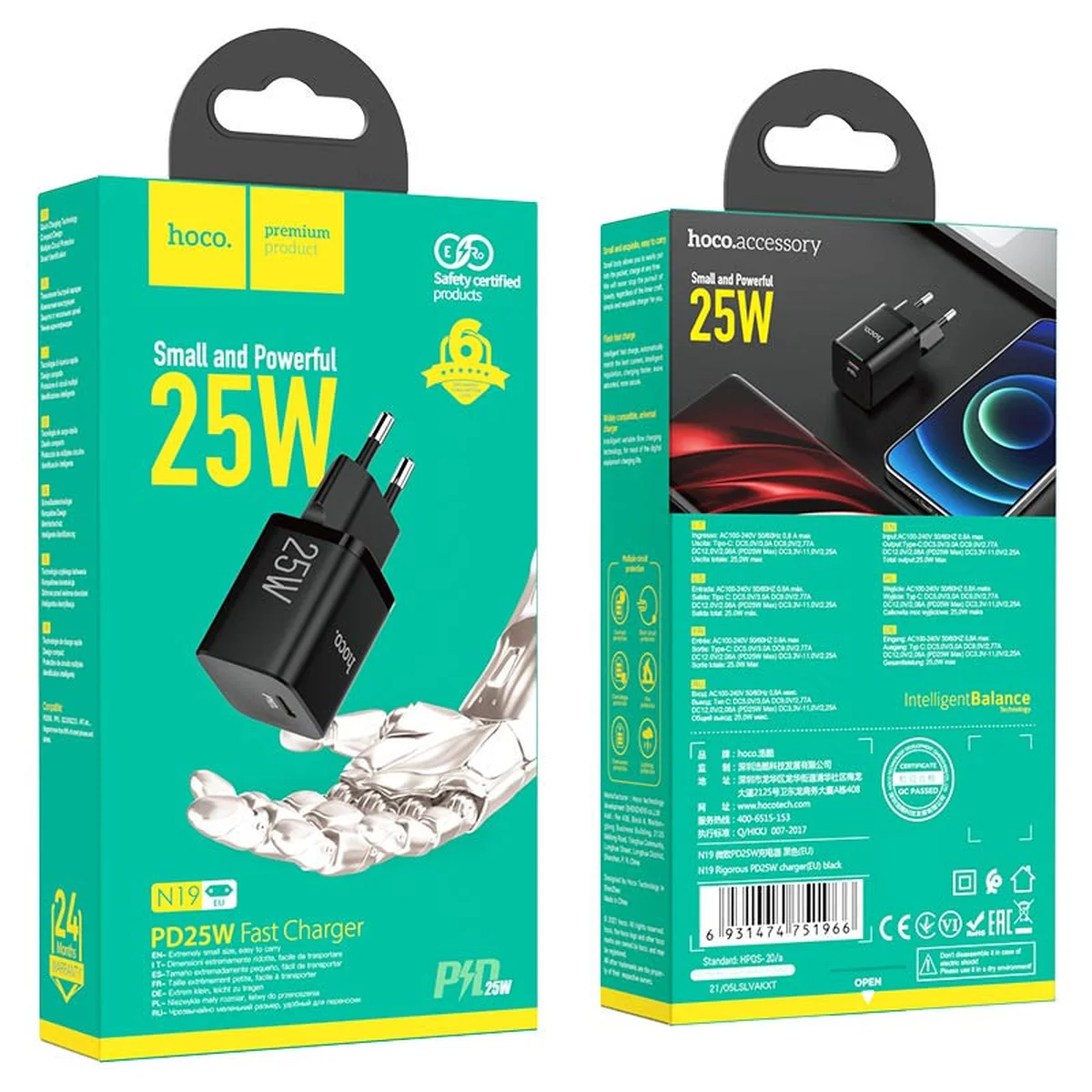 СЗУ HOCO N19 Rigorous PD25W 1Type-C Черный