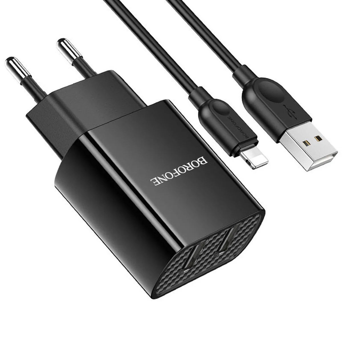 СЗУ Borofone BA53A Powerway (2USB/2.1A) + Lightning Чорний