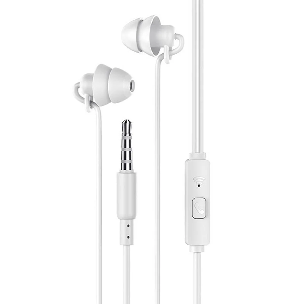 Стерео Наушники Hoco M81 Imperceptible universal sleeping earphone White