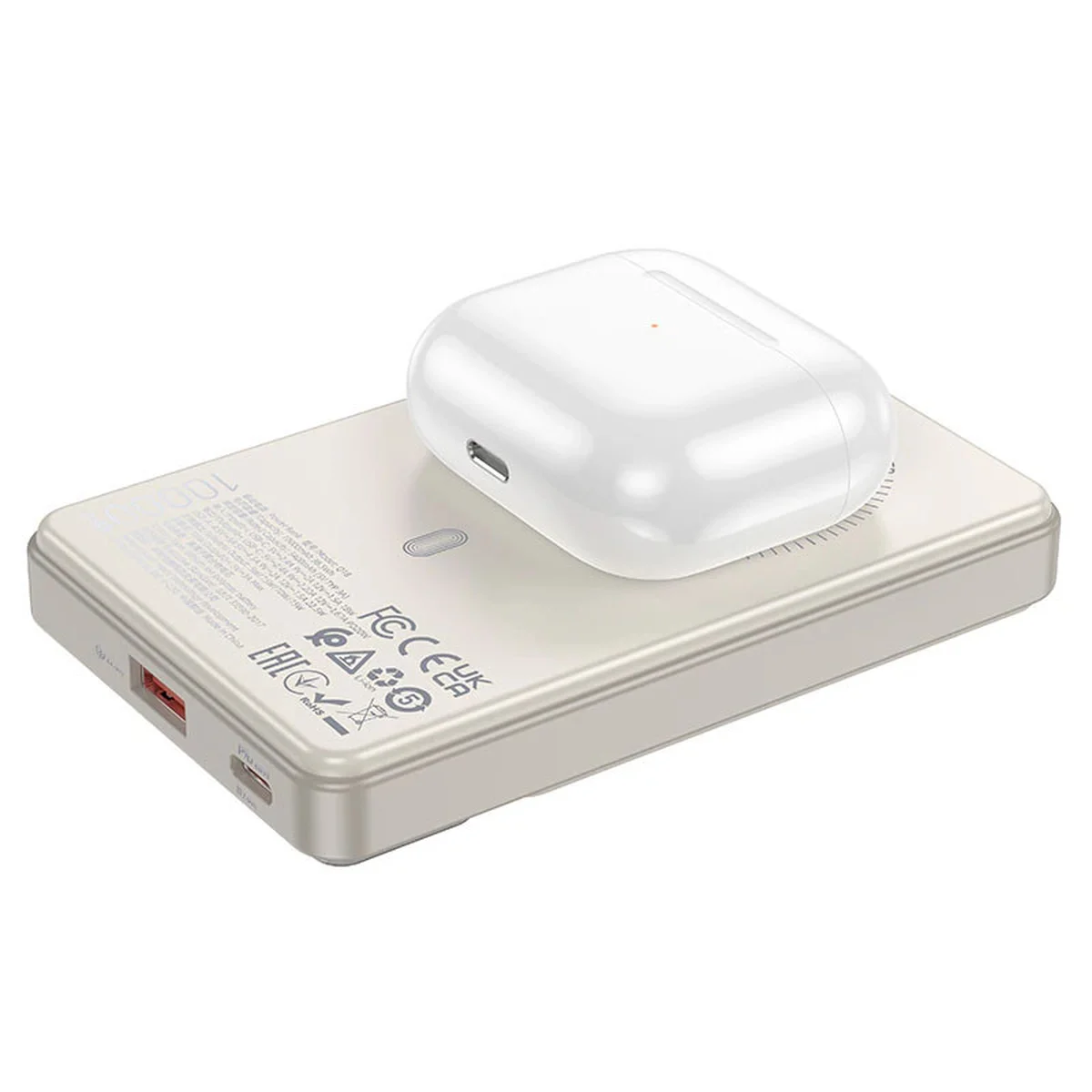 Портативное зарядное устройство Power Bank Hoco Q18 Tourer 22.5W с БЗУ 10 000 mAh Milky White