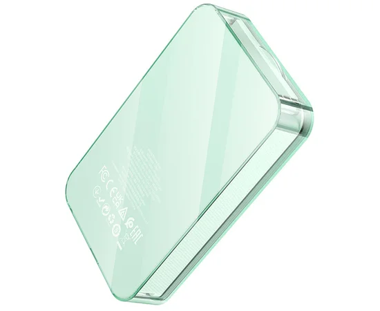 Портативное зарядное устройство Power Bank Hoco Q14A Ice Crystal PD20W с БЗУ 10000 mAh Blue