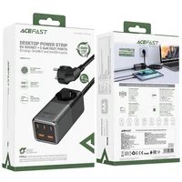 СЗУ Acefast Z2 PD75W GaN (3*USB-C+2*USB-A) Black gray