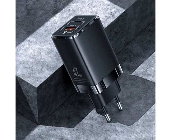 СЗУ Usams US-CC137 T41 47W GaN PD + QC Mini Черный