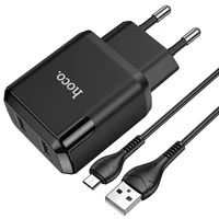 СЗУ HOCO N7 (2USB/2,1A) + USB - MicroUSB Черный