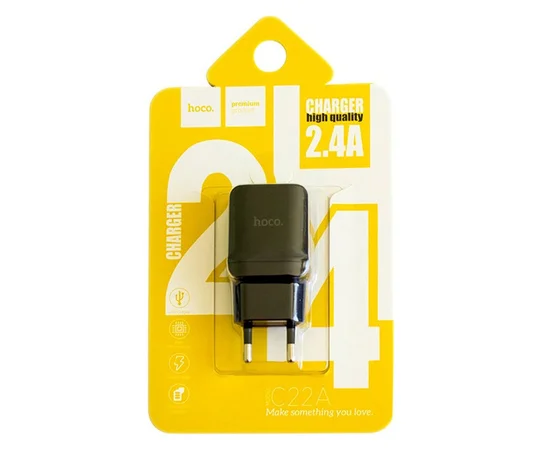 СЗУ Hoco C22A USB Charger 2.4A Черный