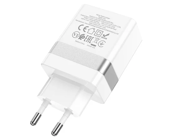 СЗУ Hoco N21 Topspeed PD30W+QC3.0 (1USB/1Type-C/3A) Белый
