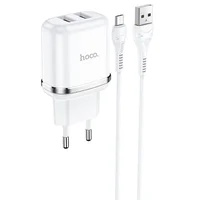 СЗУ Hoco N4 (2USB/2.4A) + MicroUSB Белый