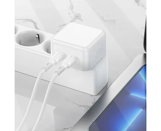 СЗУ Borofone BA76A Source PD35W (2Type-C) + Type-C to Lightning White