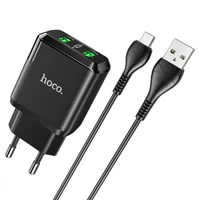 СЗУ HOCO N6 QC3.0 (2USB/3A) + USB - MicroUSB Чорний