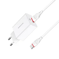 СЗУ Borofone BA21A Long journey QC3.0 (1USB/3A) + Type-C Білий