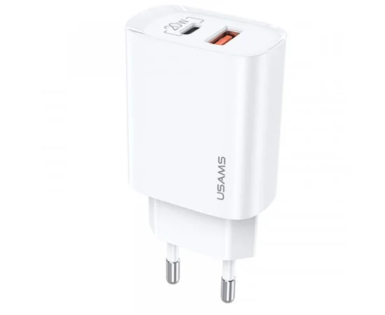 СЗУ Usams US-CC121 T35 QC3.0 + PD3.0 20W Белый