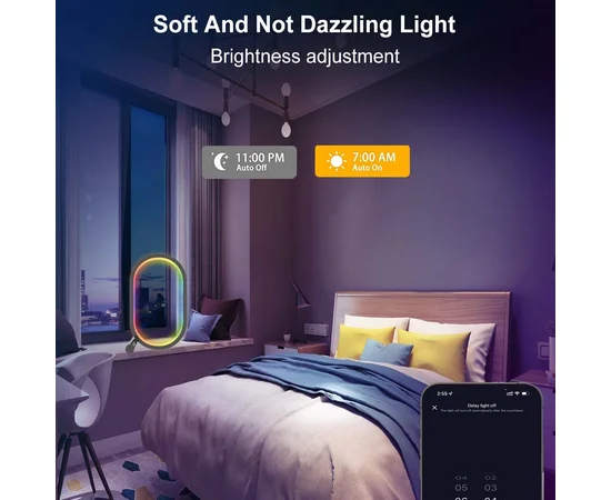 Настольная LED лампа RGB Smart desk oval lamp Bluetooth USB with app Black