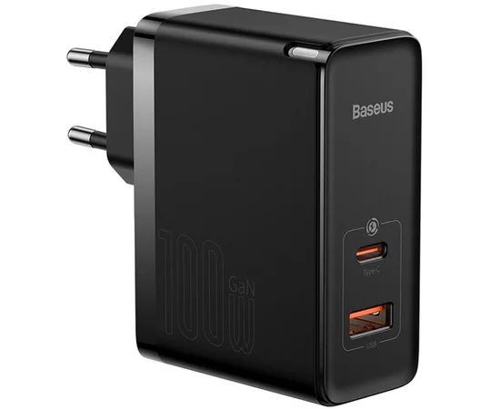 СЗУ Baseus GaN5 Pro Type-C+USB 100W EU (CCGP09020) Черный