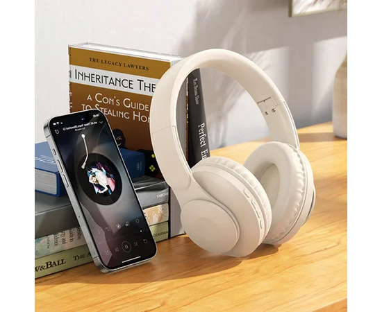 Накладные беспроводные наушники Hoco W45 Enjoy Milky White