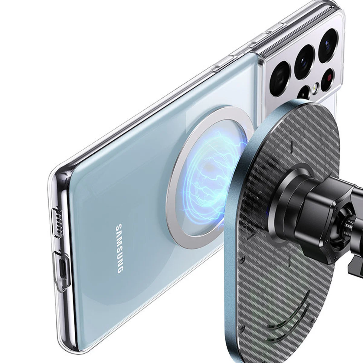 Автодержатель с БЗУ Usams US-CD170 15W Air Vent Grey