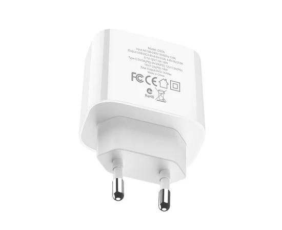СЗУ HOCO C57A PD+QC3.0 (1USB/3.1A) white