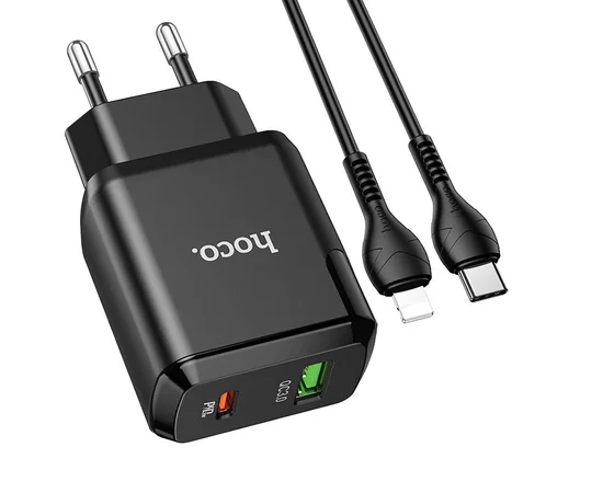 СЗУ Hoco N5 Favor 20W PD+QC3.0 Type-C to Lightning Черный