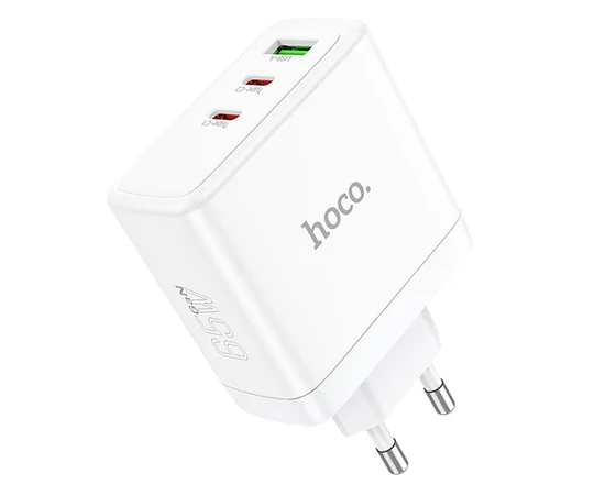 СЗУ Hoco N30 Glory PD65W (2Type-C/1USB) White