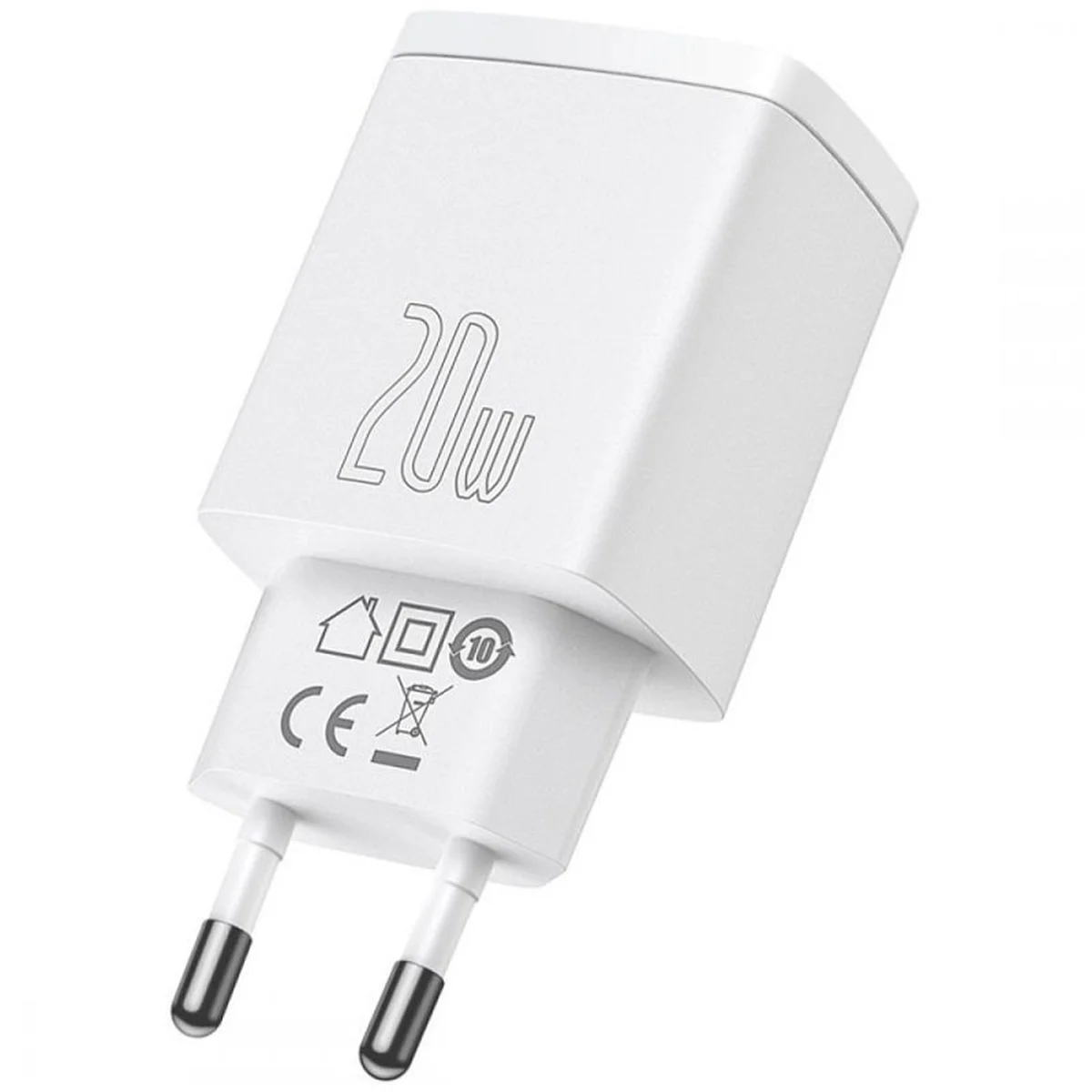 СЗУ Baseus Compact Quick Charger 20W QC+ PD (Type-C + 1USB) (CCXJ-B) White