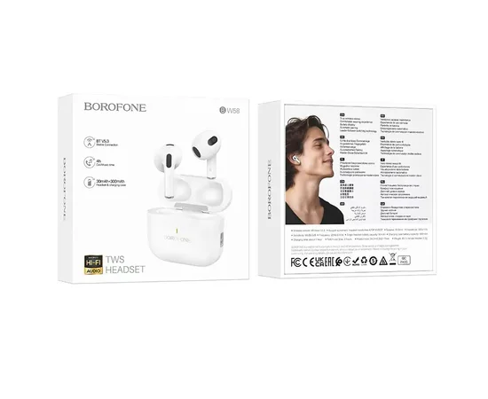 Беспроводные TWS наушники BOROFONE BW58 White