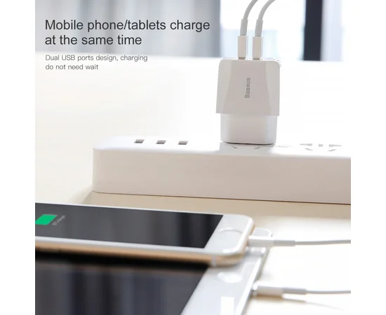 СЗУ Baseus Mini Dual-U 2USB 2.1A Белый