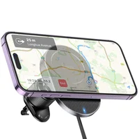 Автотримач із БЗУ Hoco HW12 Guardian magnetic (air outlet) Black / Gray